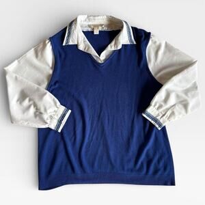 Vintage 80s 90s Maurada Plus Size 3XL Layered Sweater Blouse Top